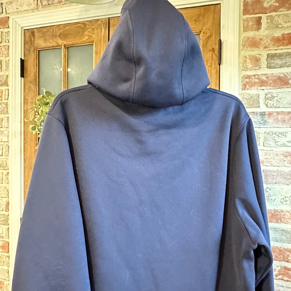 Under Armour Hoodie Men Navy Blue Storm Logo Pullover Loose Fit Athleisure XL - Picture 9 of 9